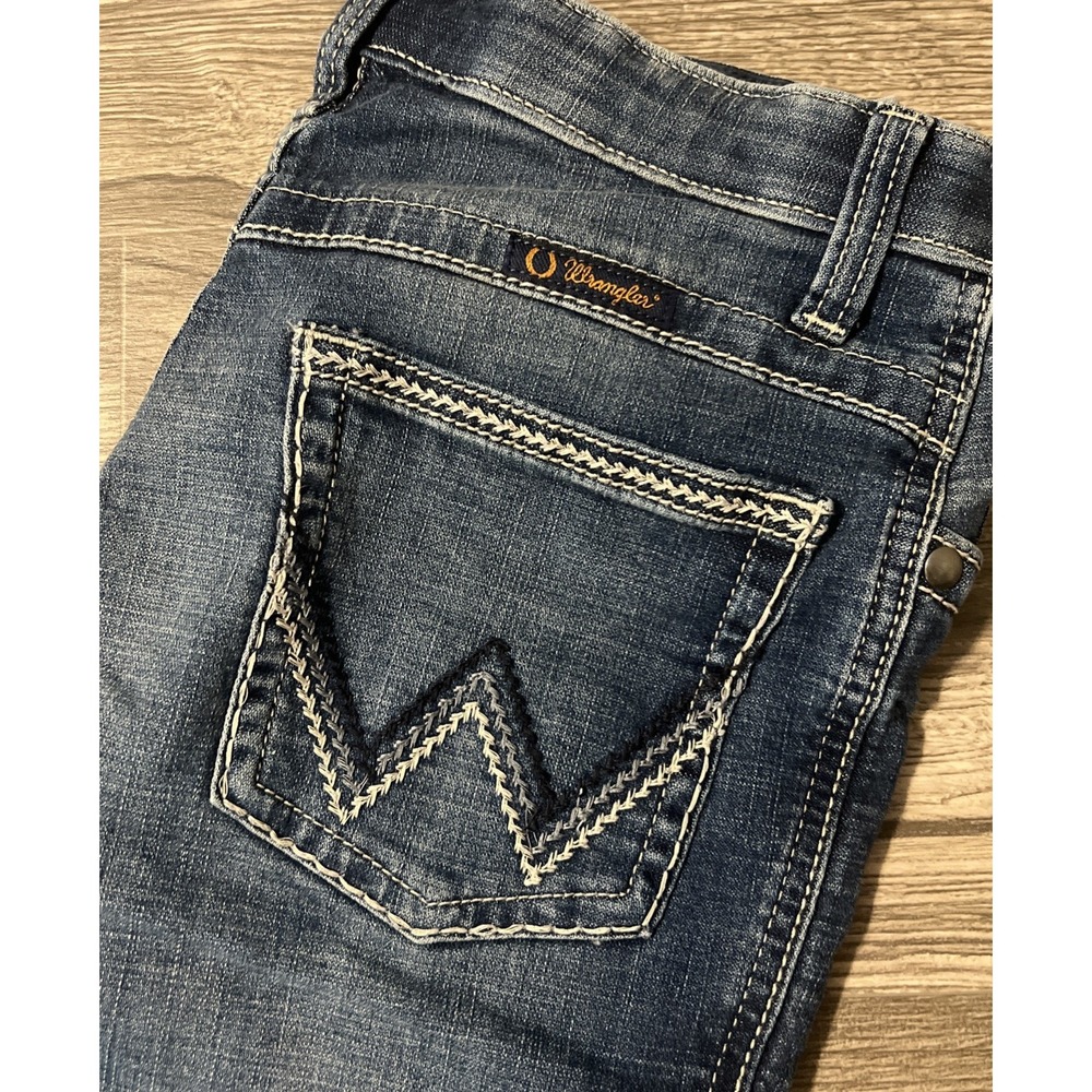 Wrangler Willow Straight Leg Dark Wash Ultimate Riding Blue Jeans Size 7 (30x32)